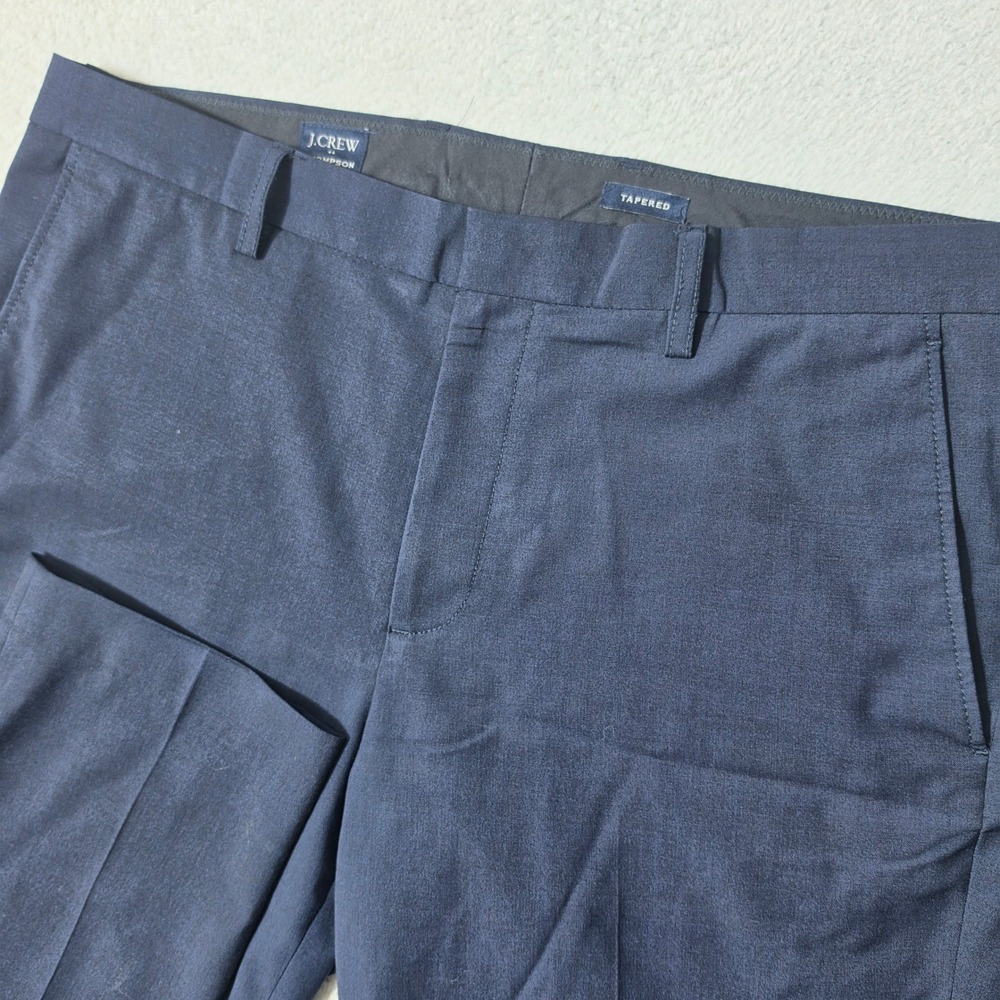 J.Crew Thompson Pants Men 34/30 Blue Tapered Stretch Wool Blend AP879
